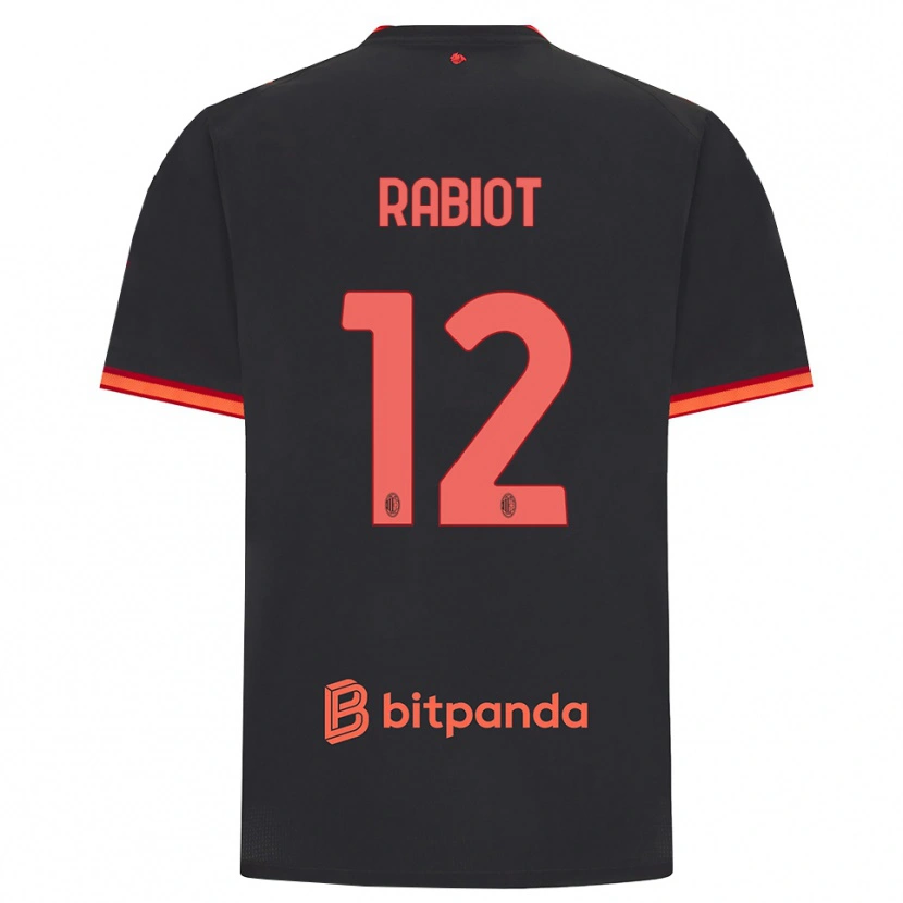 Danxen Homem Camisola Adrien Rabiot #12 Preto Vermelho Terceiro 2026/27 Camisa