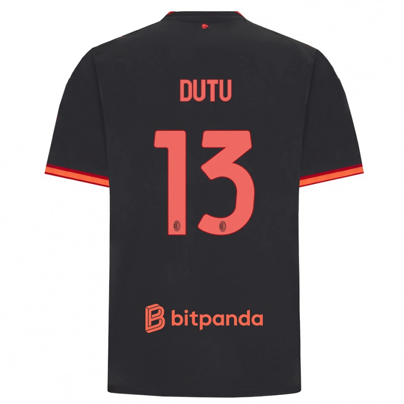 Danxen Homem Camisola Matteo Dutu #13 Preto Vermelho Terceiro 2026/27 Camisa