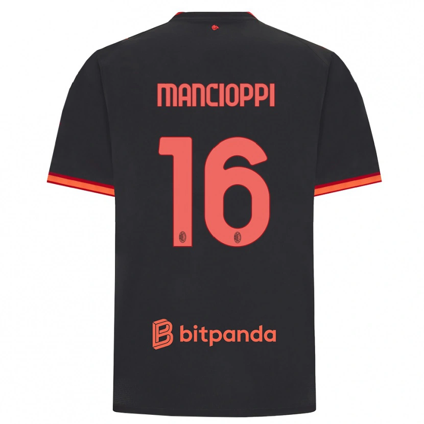 Danxen Homem Camisola Tommaso Mancioppi #16 Preto Vermelho Terceiro 2026/27 Camisa