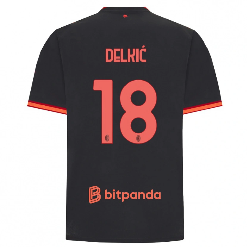 Danxen Homem Camisola Dino Delkić #18 Preto Vermelho Terceiro 2026/27 Camisa