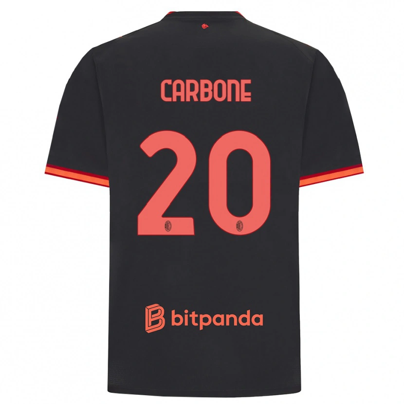 Danxen Homem Camisola Emanuele Carbone #20 Preto Vermelho Terceiro 2026/27 Camisa