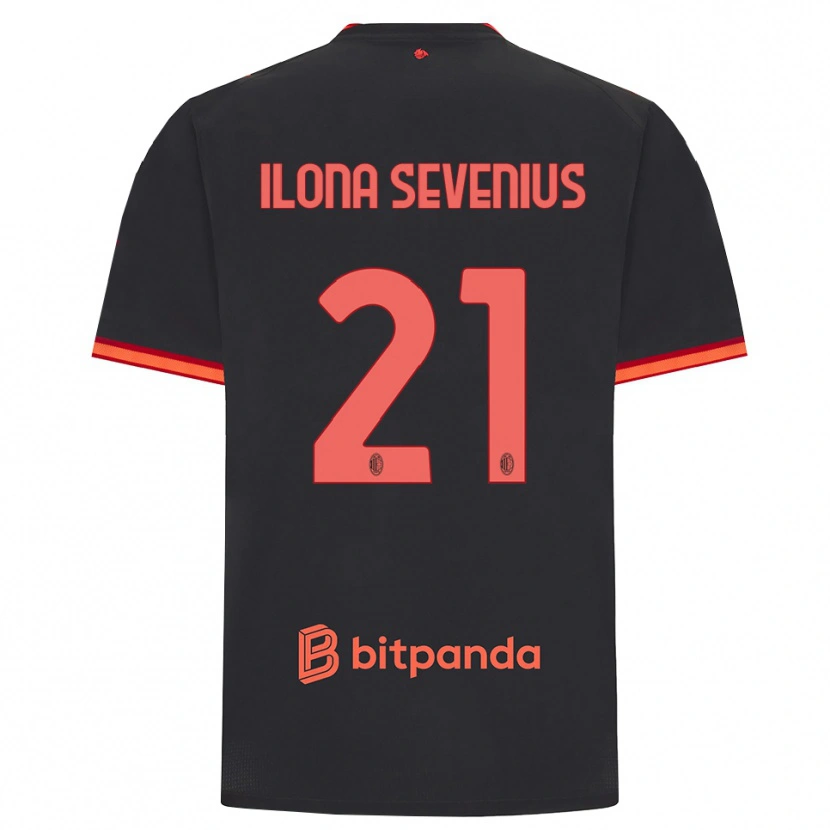 Danxen Homem Camisola Oona Ilona Sevenius #21 Preto Vermelho Terceiro 2026/27 Camisa