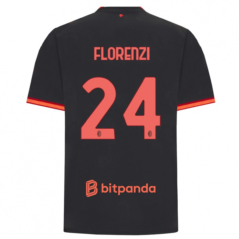 Danxen Homem Camisola Alessandro Florenzi #24 Preto Vermelho Terceiro 2026/27 Camisa