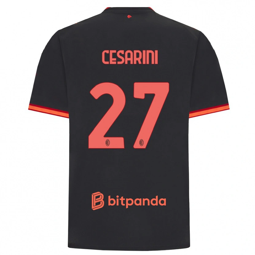 Danxen Homem Camisola Erin Maria Patrizia Cesarini #27 Preto Vermelho Terceiro 2026/27 Camisa