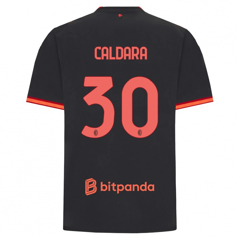 Danxen Homem Camisola Mattia Caldara #30 Preto Vermelho Terceiro 2026/27 Camisa