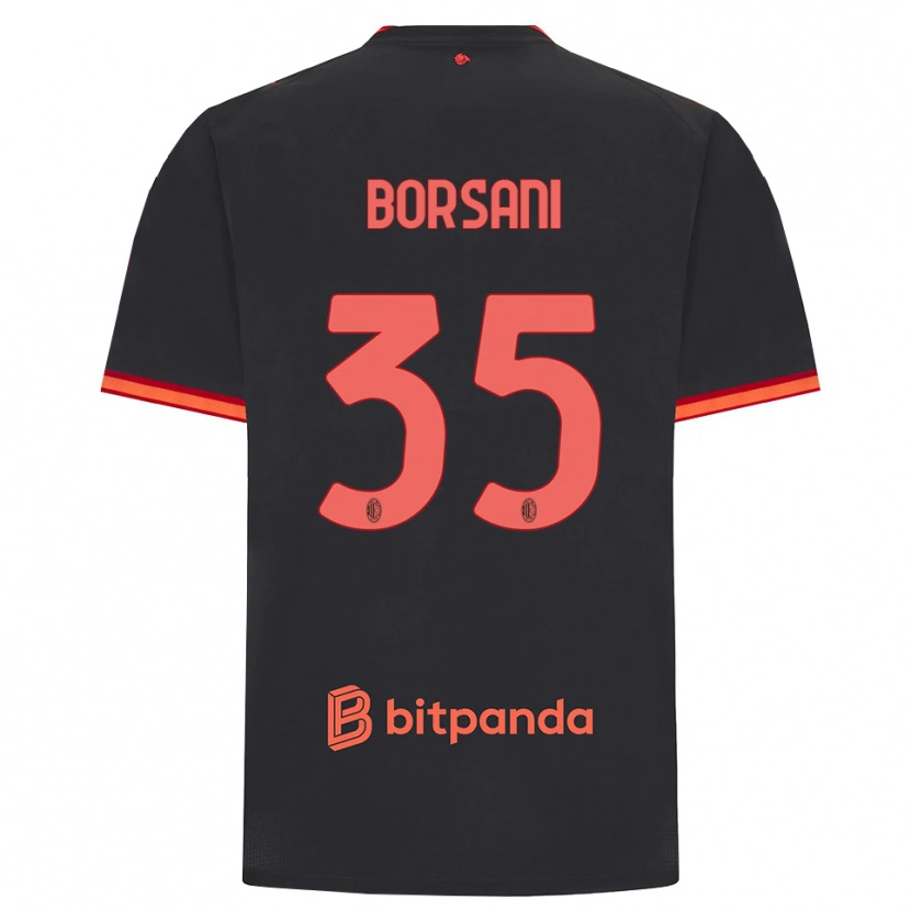 Danxen Homem Camisola Emanuele Borsani #35 Preto Vermelho Terceiro 2026/27 Camisa