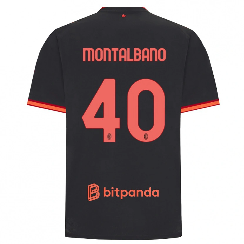 Danxen Homem Camisola Nicolo Montalbano #40 Preto Vermelho Terceiro 2026/27 Camisa