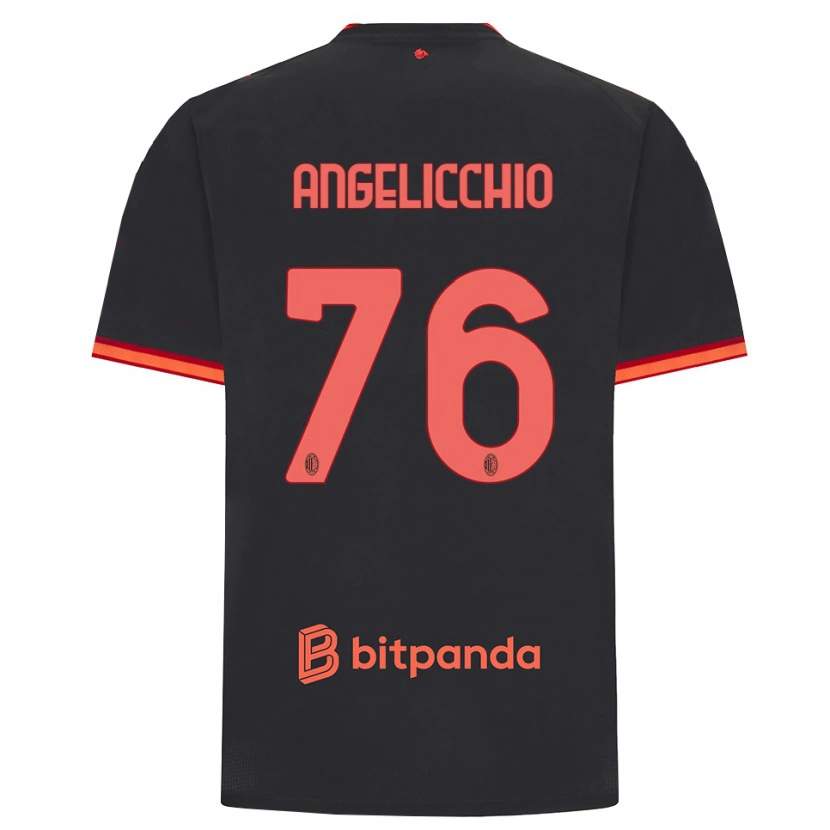 Danxen Homem Camisola Mattia Angelicchio #76 Preto Vermelho Terceiro 2026/27 Camisa