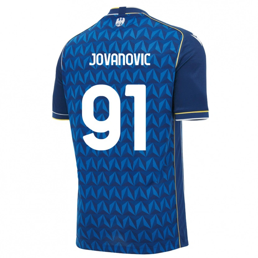 Danxen Homem Camisola Lazar Jovanovic #91 Azul Real Branco Azul Alternativa 2026/27 Camisa
