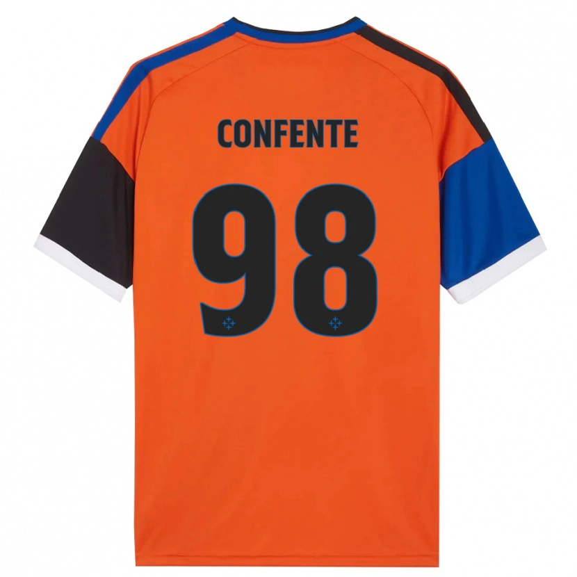 Danxen Homem Camisola Alessandro Confente #98 Laranja Azul Preto Branco Alternativa 2026/27 Camisa