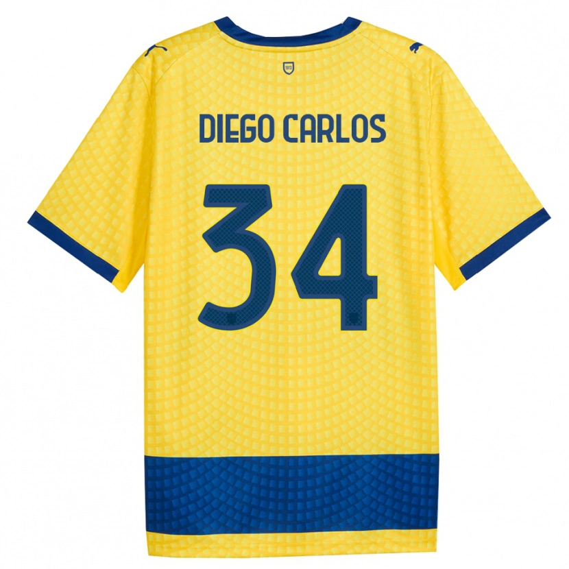 Danxen Homem Camisola Diego Carlos #34 Amarelo Azul Preto Alternativa 2026/27 Camisa