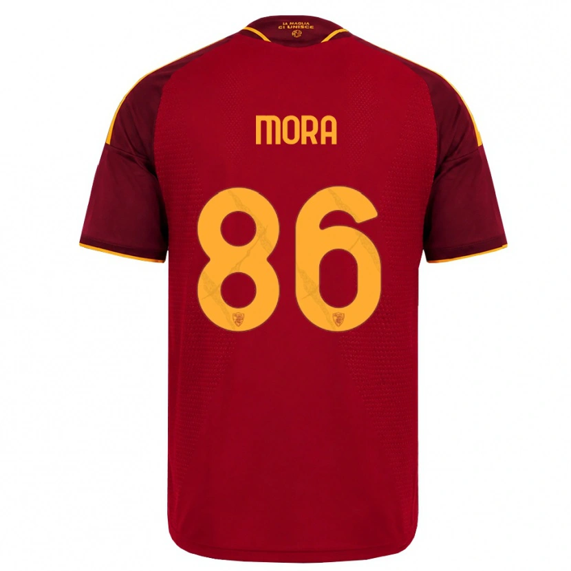 Danxen Mulher Camisola Rodrigo Mora #86 Vermelho Dourado Amarelo Principal 2026/27 Camisa