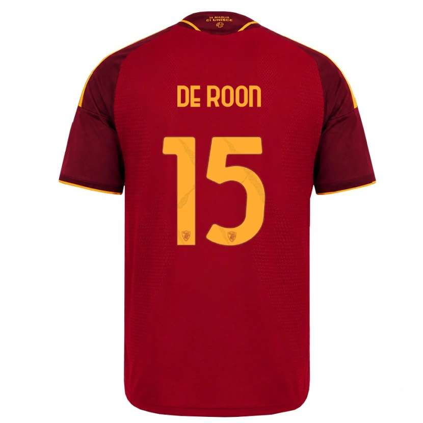 Danxen Mulher Camisola Marten De Roon #15 Vermelho Dourado Amarelo Principal 2026/27 Camisa