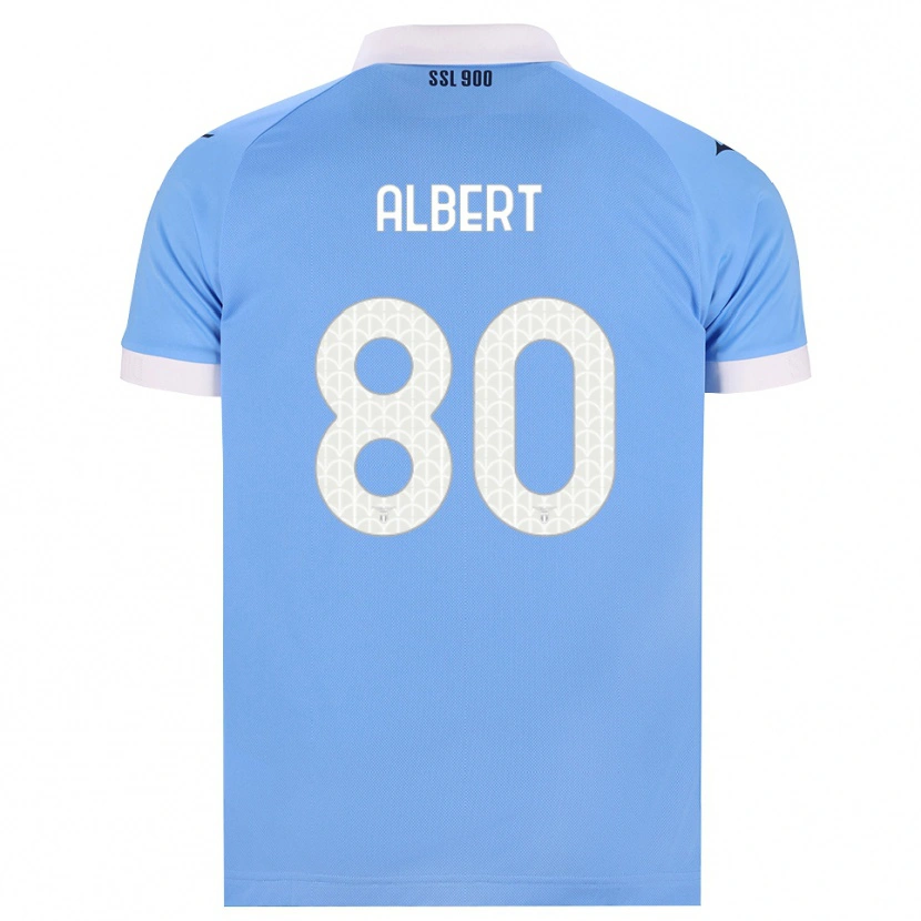Danxen Mulher Camisola Albert Gudmundsson #80 Azul Celeste Preto Branco Principal 2026/27 Camisa
