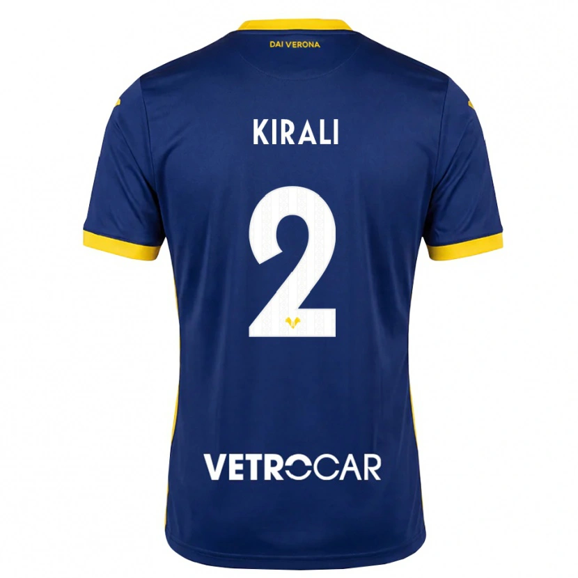Danxen Mulher Camisola Dragoș Kirali #2 Azul Real Amarelo Branco Principal 2026/27 Camisa