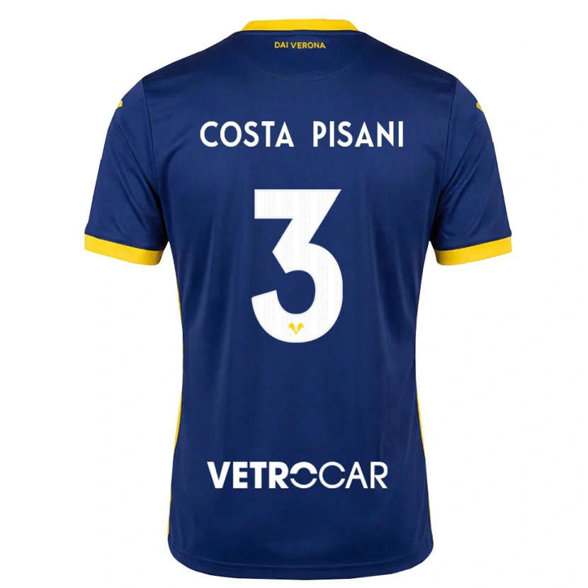 Danxen Mulher Camisola Davide Costa Pisani #3 Azul Real Amarelo Branco Principal 2026/27 Camisa