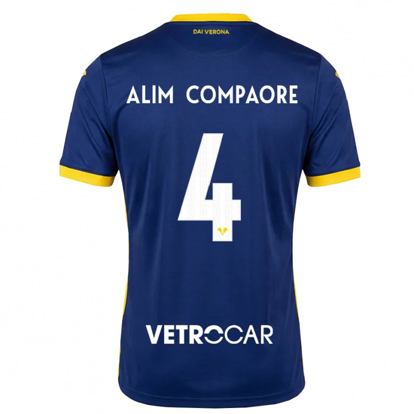 Danxen Mulher Camisola Abdul Alim Compaore #4 Azul Real Amarelo Branco Principal 2026/27 Camisa
