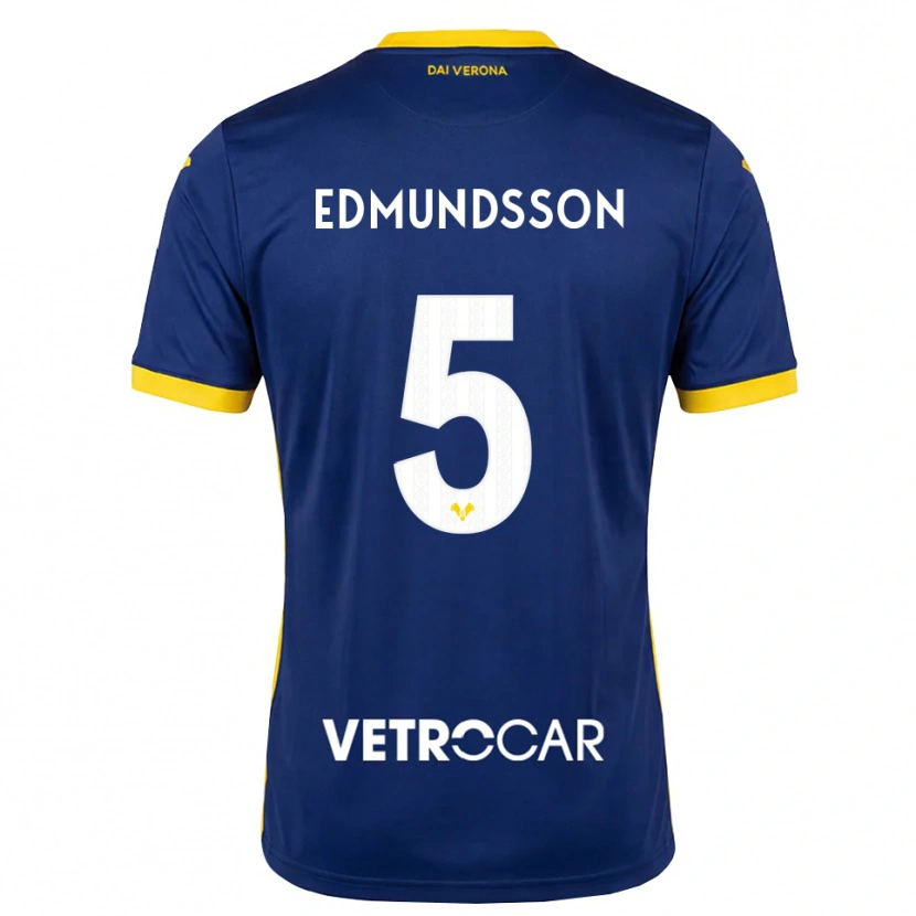 Danxen Mulher Camisola Andrias Edmundsson #5 Azul Real Amarelo Branco Principal 2026/27 Camisa