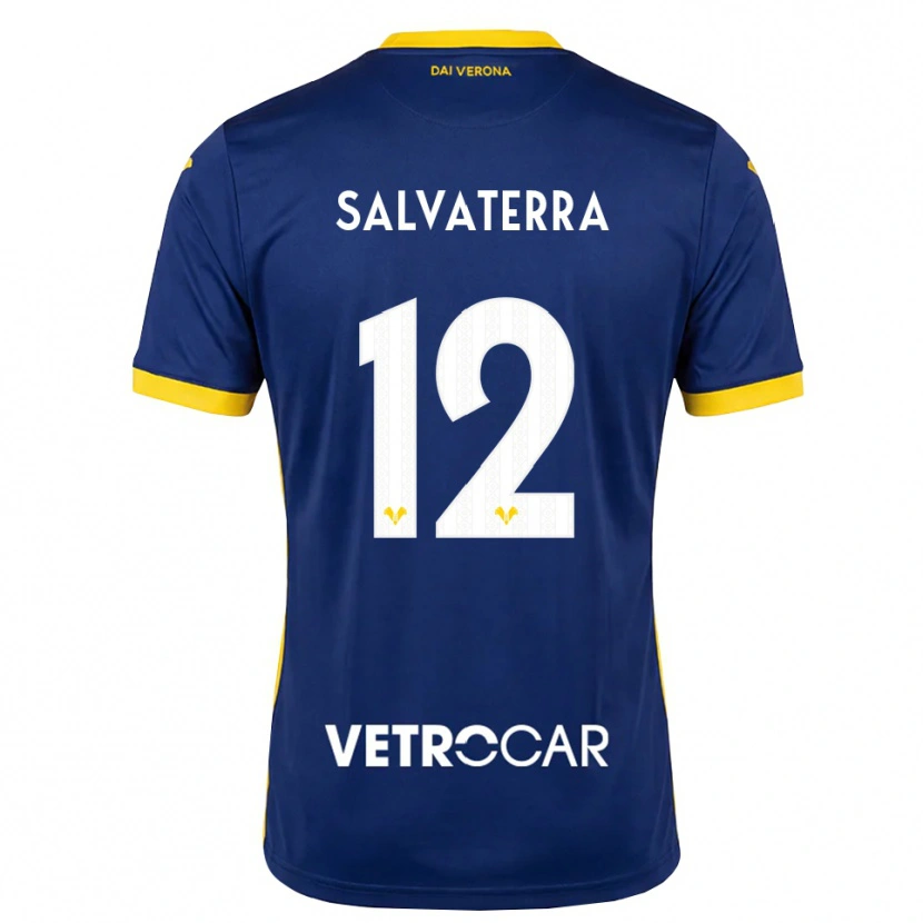 Danxen Mulher Camisola Cristian Salvaterra #12 Azul Real Amarelo Branco Principal 2026/27 Camisa