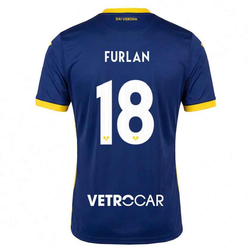 Danxen Mulher Camisola David Furlan #18 Azul Real Amarelo Branco Principal 2026/27 Camisa