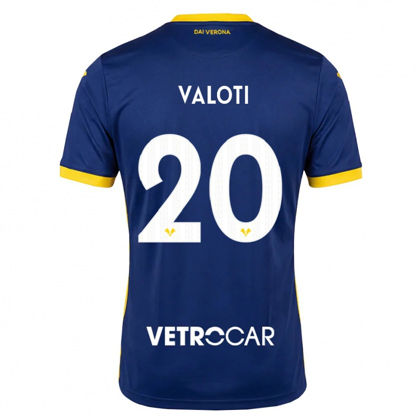 Danxen Mulher Camisola Alessandro Valoti #20 Azul Real Amarelo Branco Principal 2026/27 Camisa