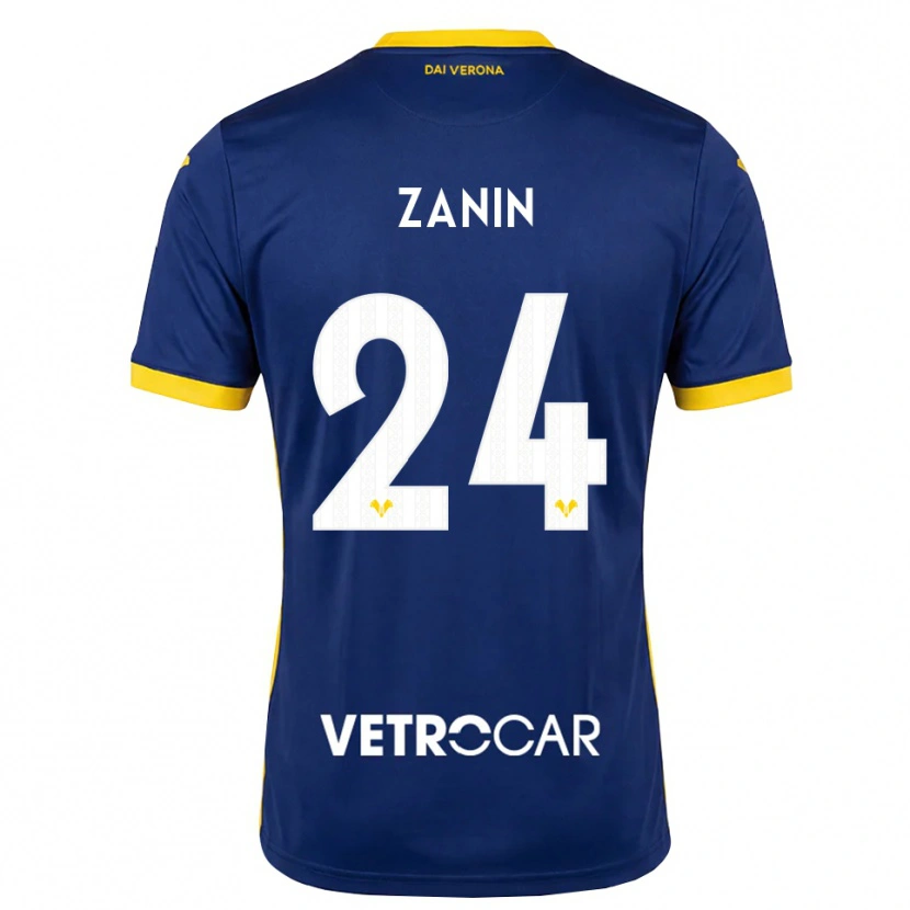 Danxen Mulher Camisola David Zanin #24 Azul Real Amarelo Branco Principal 2026/27 Camisa