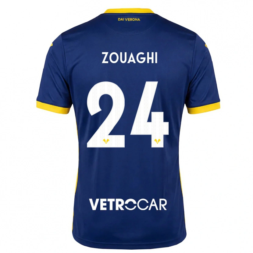Danxen Mulher Camisola Thomas Zouaghi #24 Azul Real Amarelo Branco Principal 2026/27 Camisa