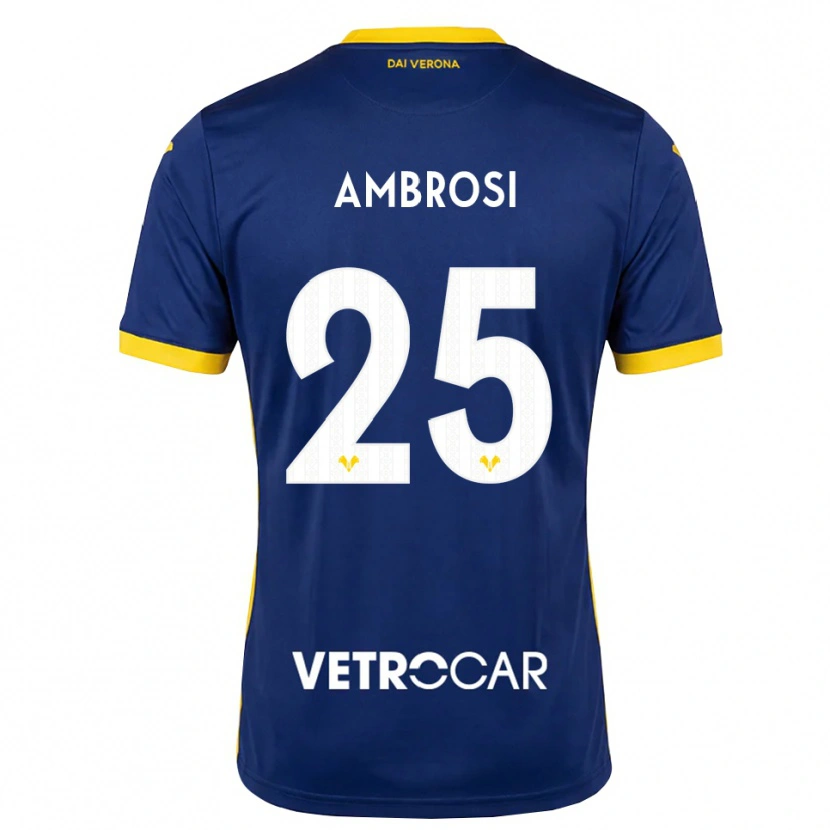 Danxen Mulher Camisola Caterina Ambrosi #25 Azul Real Amarelo Branco Principal 2026/27 Camisa