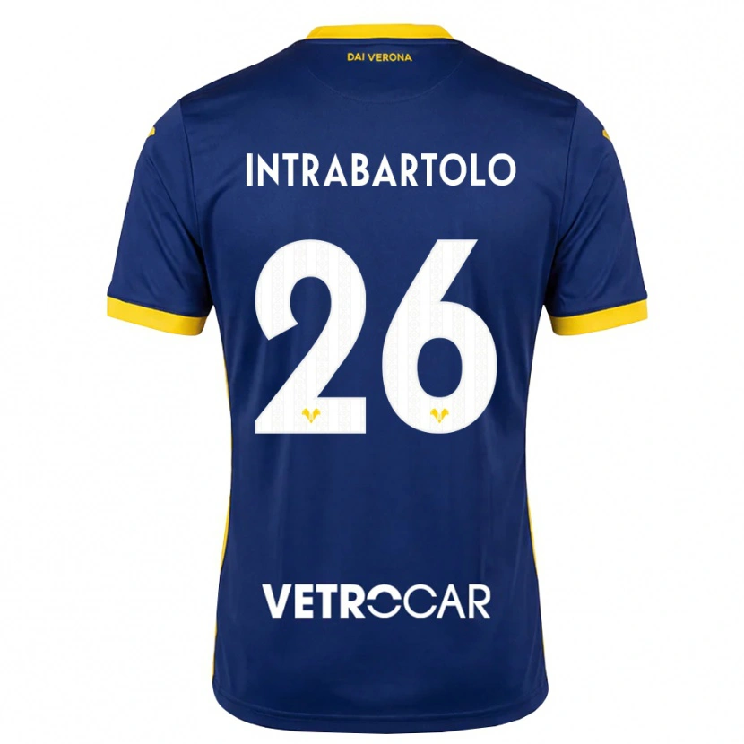 Danxen Mulher Camisola Denis Intrabartolo #26 Azul Real Amarelo Branco Principal 2026/27 Camisa