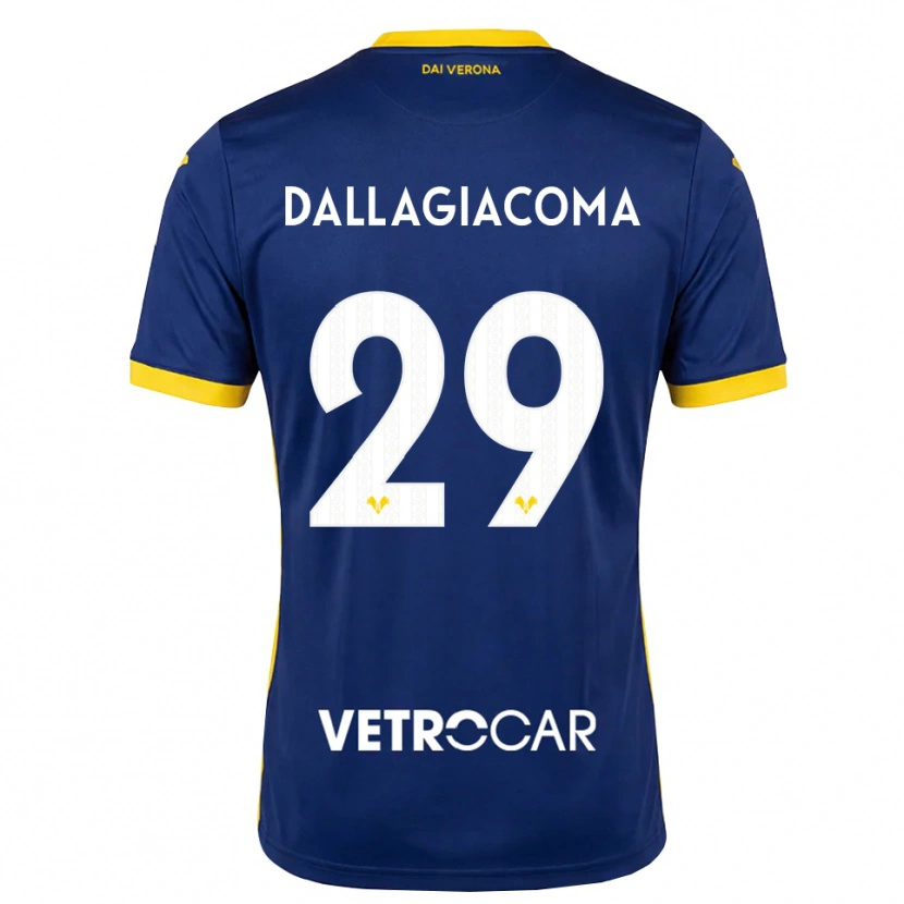 Danxen Mulher Camisola Stefania Dallagiacoma #29 Azul Real Amarelo Branco Principal 2026/27 Camisa