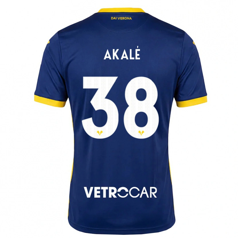 Danxen Mulher Camisola Ruben Akalé #38 Azul Real Amarelo Branco Principal 2026/27 Camisa
