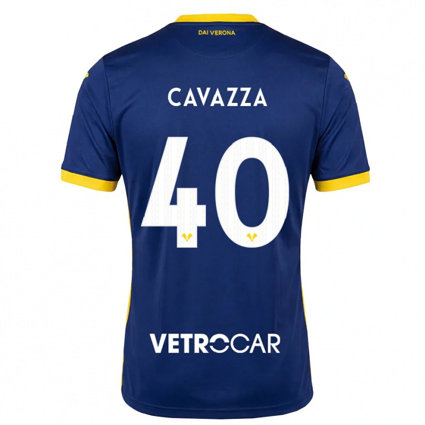 Danxen Mulher Camisola Filippo Cavazza #40 Azul Real Amarelo Branco Principal 2026/27 Camisa