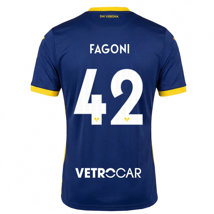 Danxen Mulher Camisola Marco Fagoni #42 Azul Real Amarelo Branco Principal 2026/27 Camisa