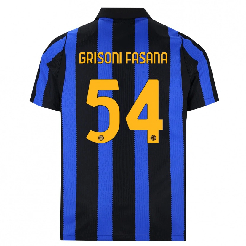 Danxen Mulher Camisola Marco Grisoni Fasana #54 Preto Azul Amarelo Principal 2026/27 Camisa