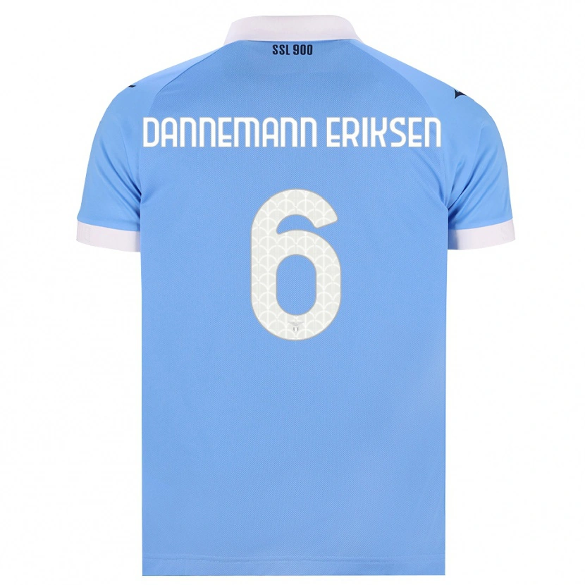 Danxen Mulher Camisola Louise Dannemann Eriksen #6 Azul Celeste Preto Branco Principal 2026/27 Camisa