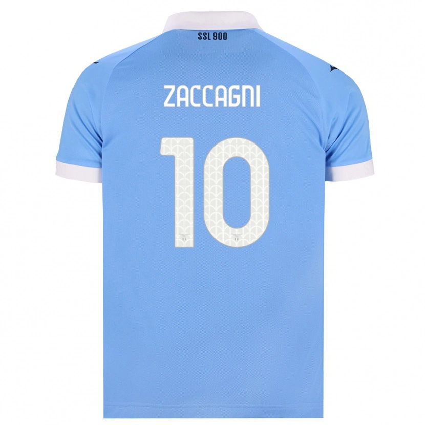 Danxen Mulher Camisola Mattia Zaccagni #10 Azul Celeste Preto Branco Principal 2026/27 Camisa