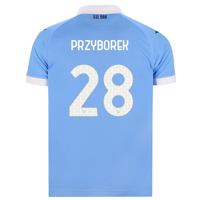 Danxen Mulher Camisola Adrian Przyborek #28 Azul Celeste Preto Branco Principal 2026/27 Camisa