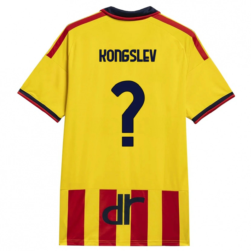 Danxen Mulher Camisola Frederik Kongslev #0 Amarelo Vermelho Principal 2026/27 Camisa