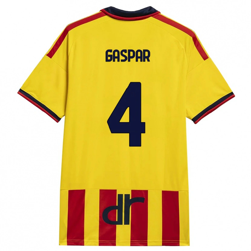 Danxen Mulher Camisola Kialonda Gaspar #4 Amarelo Vermelho Principal 2026/27 Camisa
