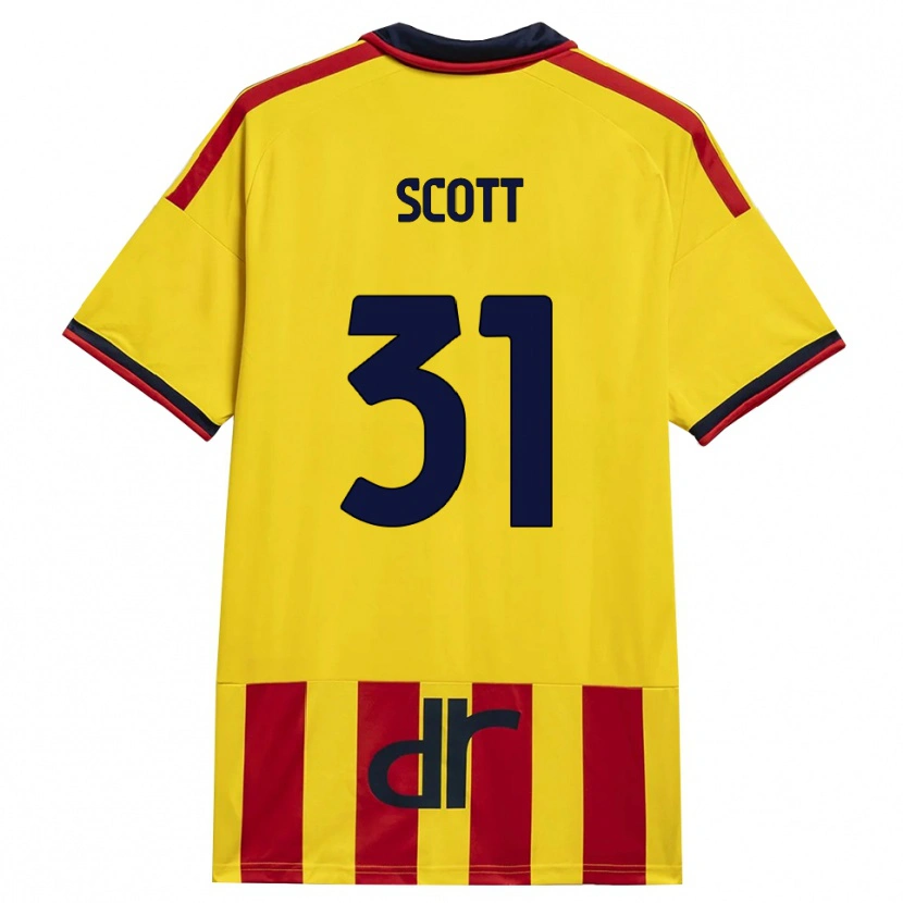 Danxen Mulher Camisola Elijah Scott #31 Amarelo Vermelho Principal 2026/27 Camisa