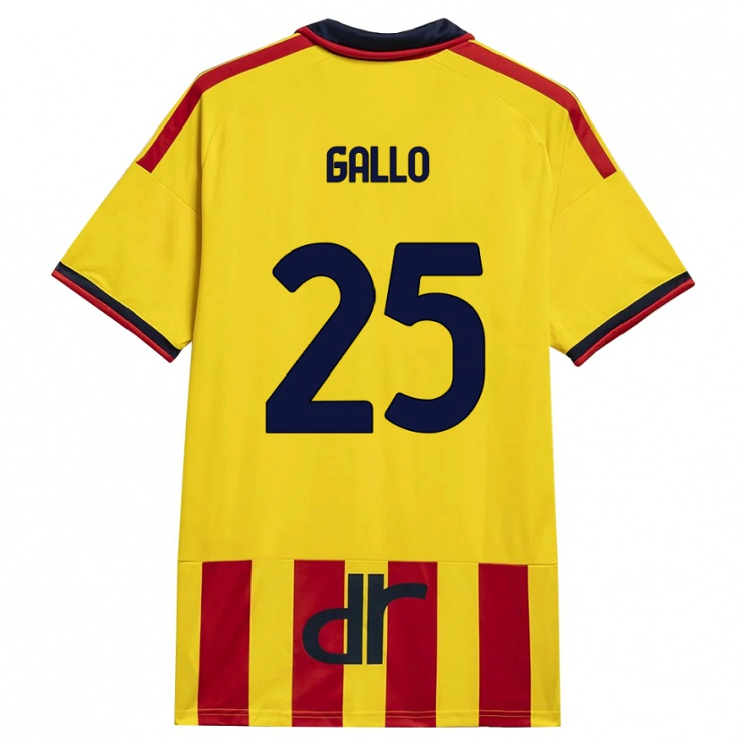Danxen Mulher Camisola Antonino Gallo #25 Amarelo Vermelho Principal 2026/27 Camisa