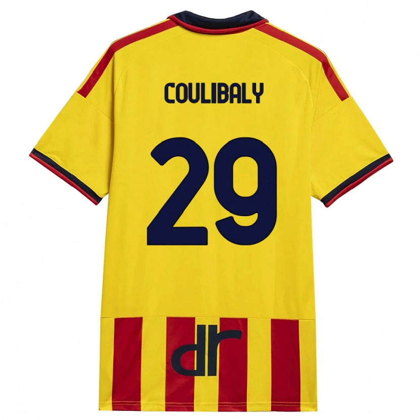 Danxen Mulher Camisola Lassana Coulibaly #29 Amarelo Vermelho Principal 2026/27 Camisa