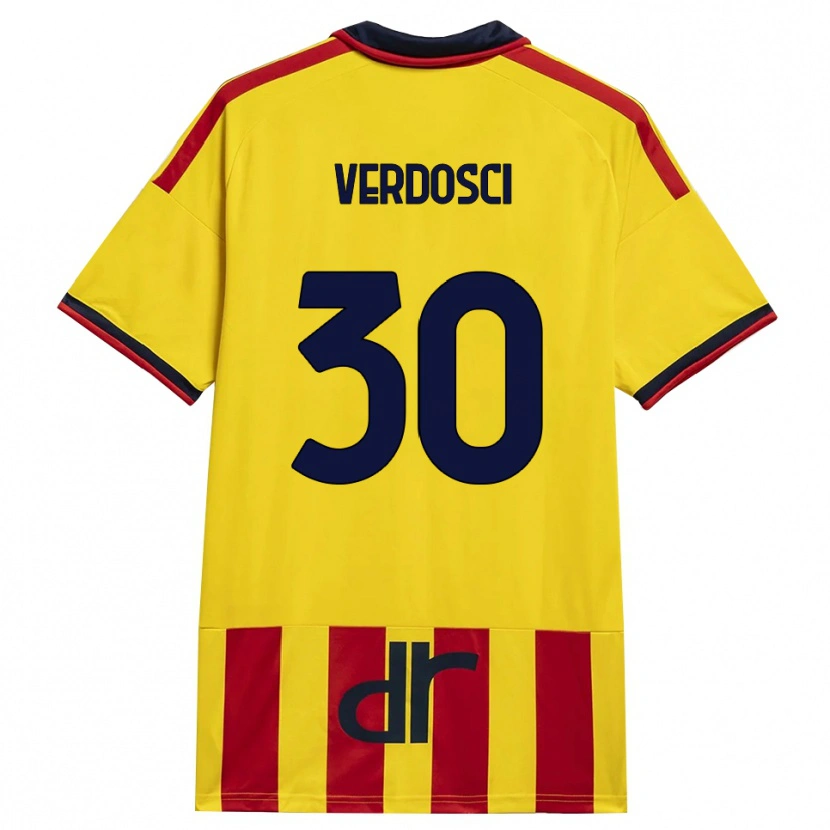 Danxen Mulher Camisola Simone Verdosci #30 Amarelo Vermelho Principal 2026/27 Camisa