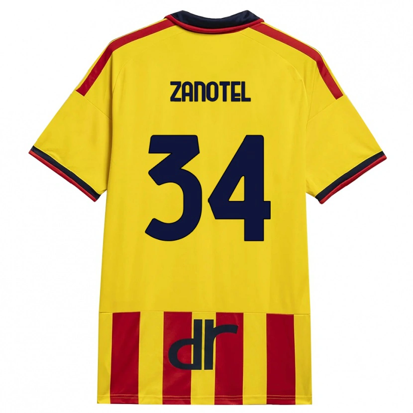 Danxen Mulher Camisola Giovanni Zanotel #34 Amarelo Vermelho Principal 2026/27 Camisa