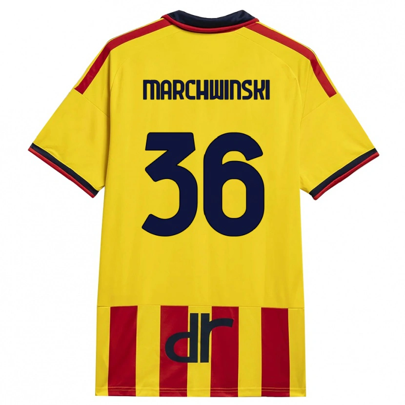 Danxen Mulher Camisola Filip Marchwinski #36 Amarelo Vermelho Principal 2026/27 Camisa