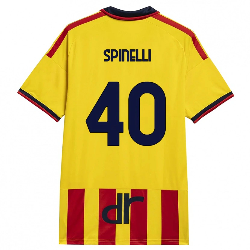 Danxen Mulher Camisola Nicolò Spinelli #40 Amarelo Vermelho Principal 2026/27 Camisa
