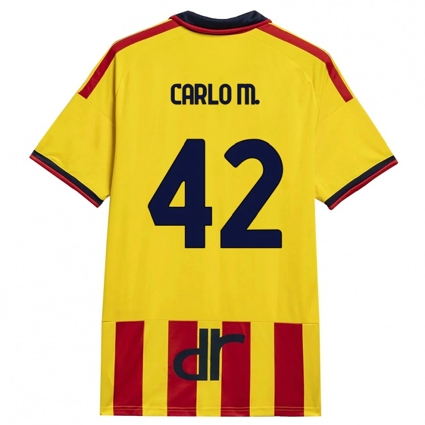 Danxen Mulher Camisola Carlo Mariano #42 Amarelo Vermelho Principal 2026/27 Camisa