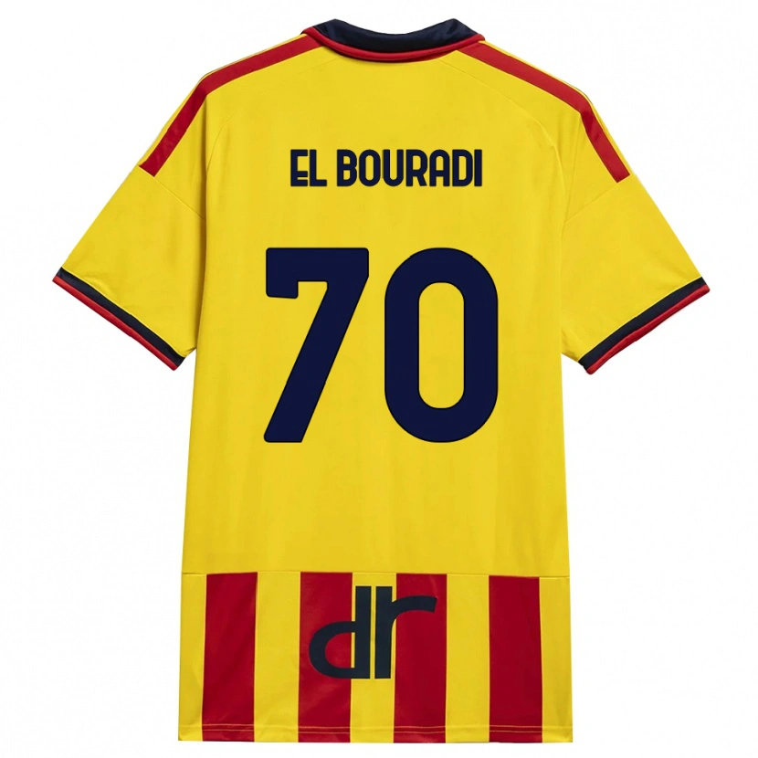 Danxen Mulher Camisola Walid El Bouradi #70 Amarelo Vermelho Principal 2026/27 Camisa