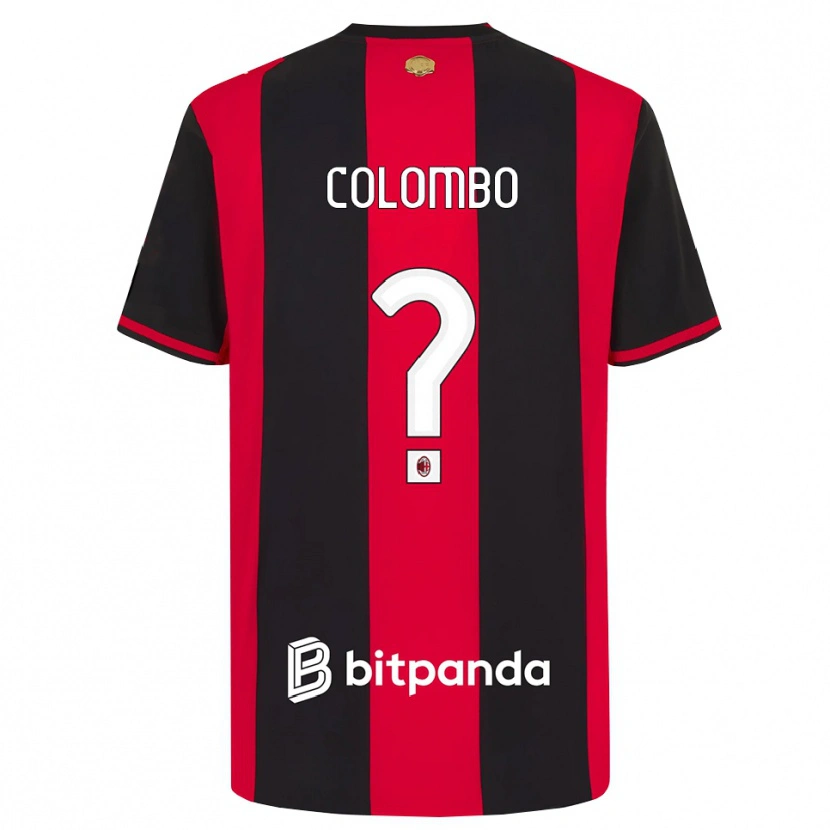 Danxen Mulher Camisola Tommaso Colombo #0 Vermelho Preto Branco Principal 2026/27 Camisa