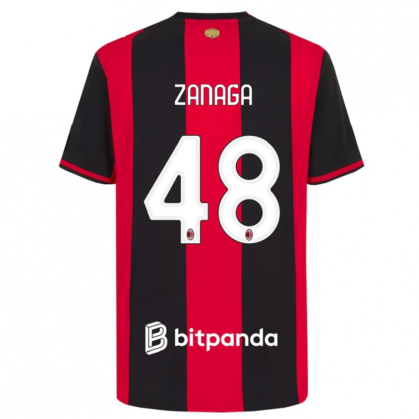 Danxen Mulher Camisola Edoardo Zanaga #48 Vermelho Preto Branco Principal 2026/27 Camisa